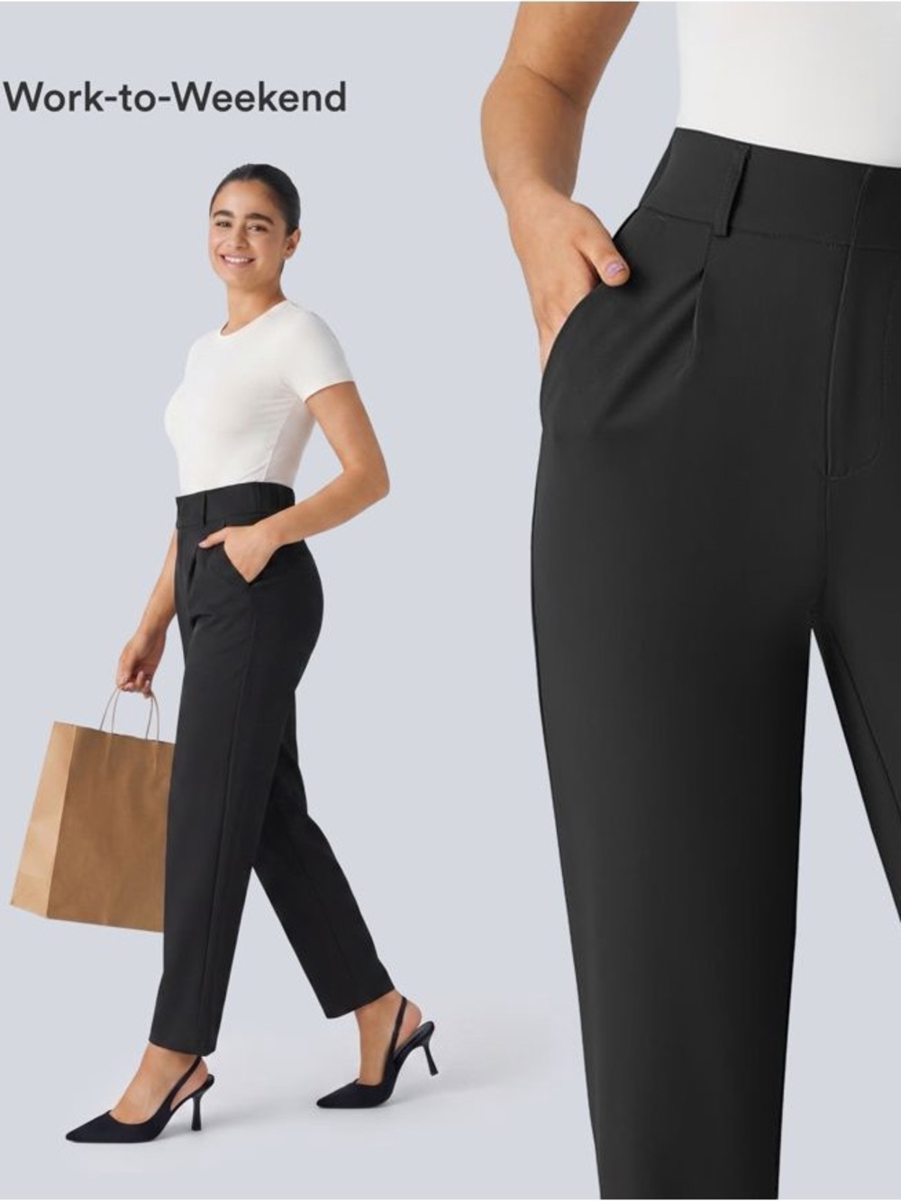 HALARA Black High-Waist Pants